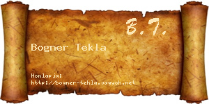 Bogner Tekla névjegykártya